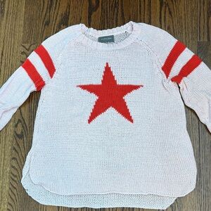 Light Pink - Red Wooden Ships  Sweater - S/M